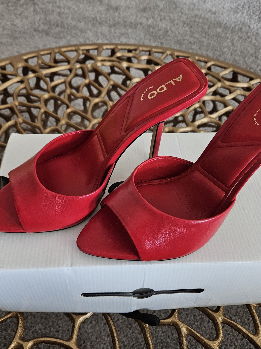 ALDO Red Open-Toe High Heel Slide